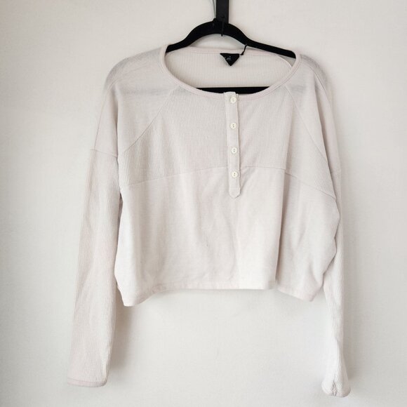 BUNDLE (2) Urban Outfitters Out From Under Cozy Thermal Shirts Black White XS - Picture 2 of 16